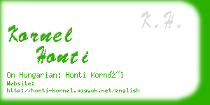 kornel honti business card